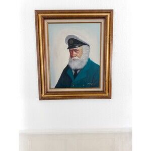 Large OOAK Vintage David Pelbam (1932-2004) Sea Captain Oil Painting Framed Ship